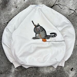 Vintage Cartoon Golf White Crewneck Sweatshirt